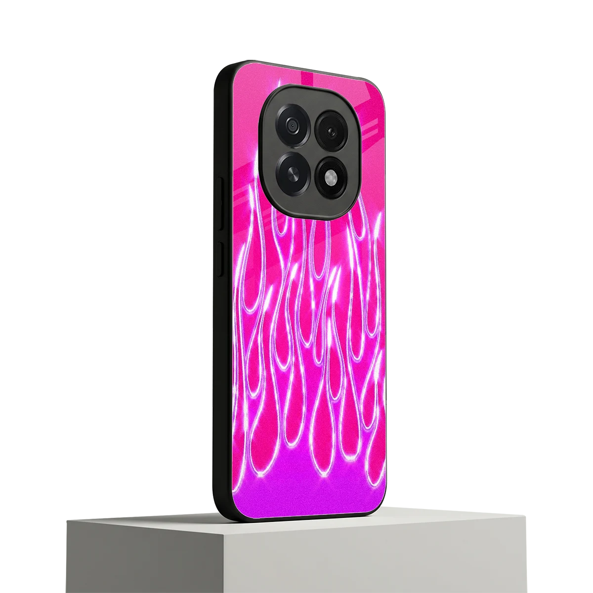 Flames Hot Pink oppo f29 5g mobile cover | shockproof glass phone case