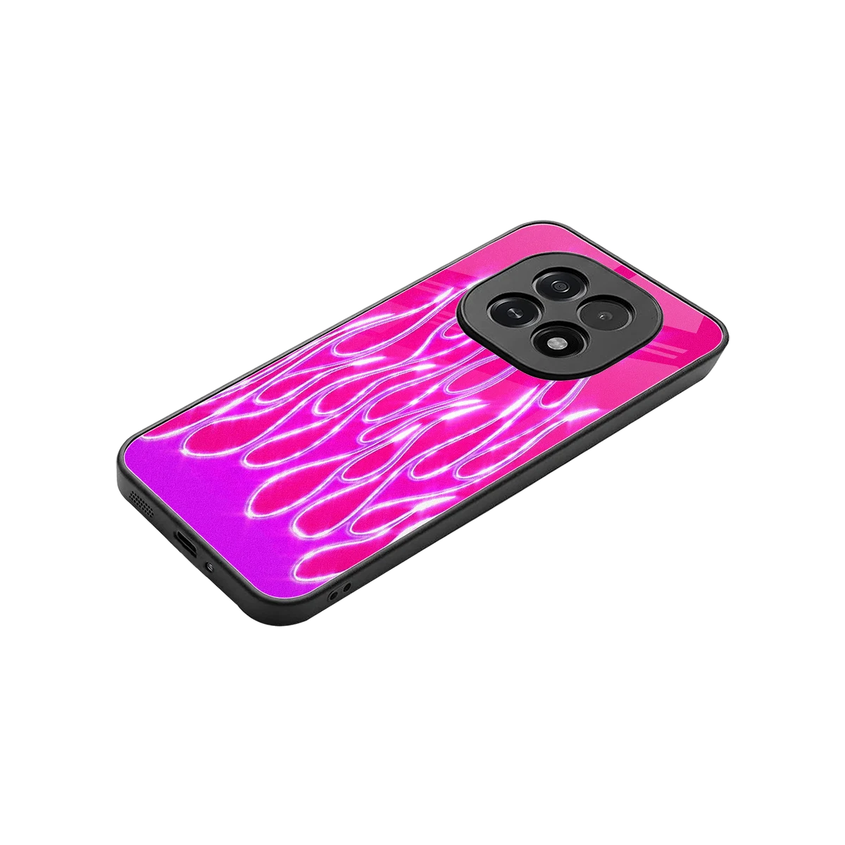 Flames Hot Pink stylish phone case for oppo f29 5g | glossy glass and slim fit