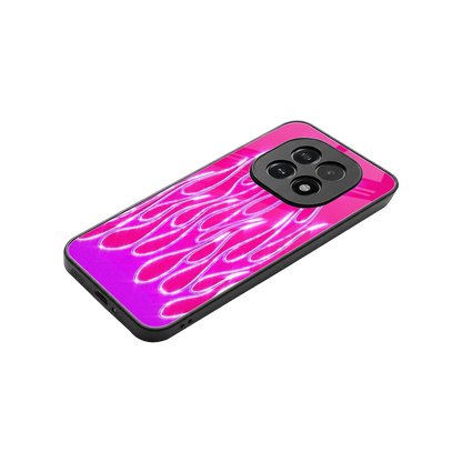 Flames Hot Pink stylish phone case for oppo f29 5g | glossy glass and slim fit