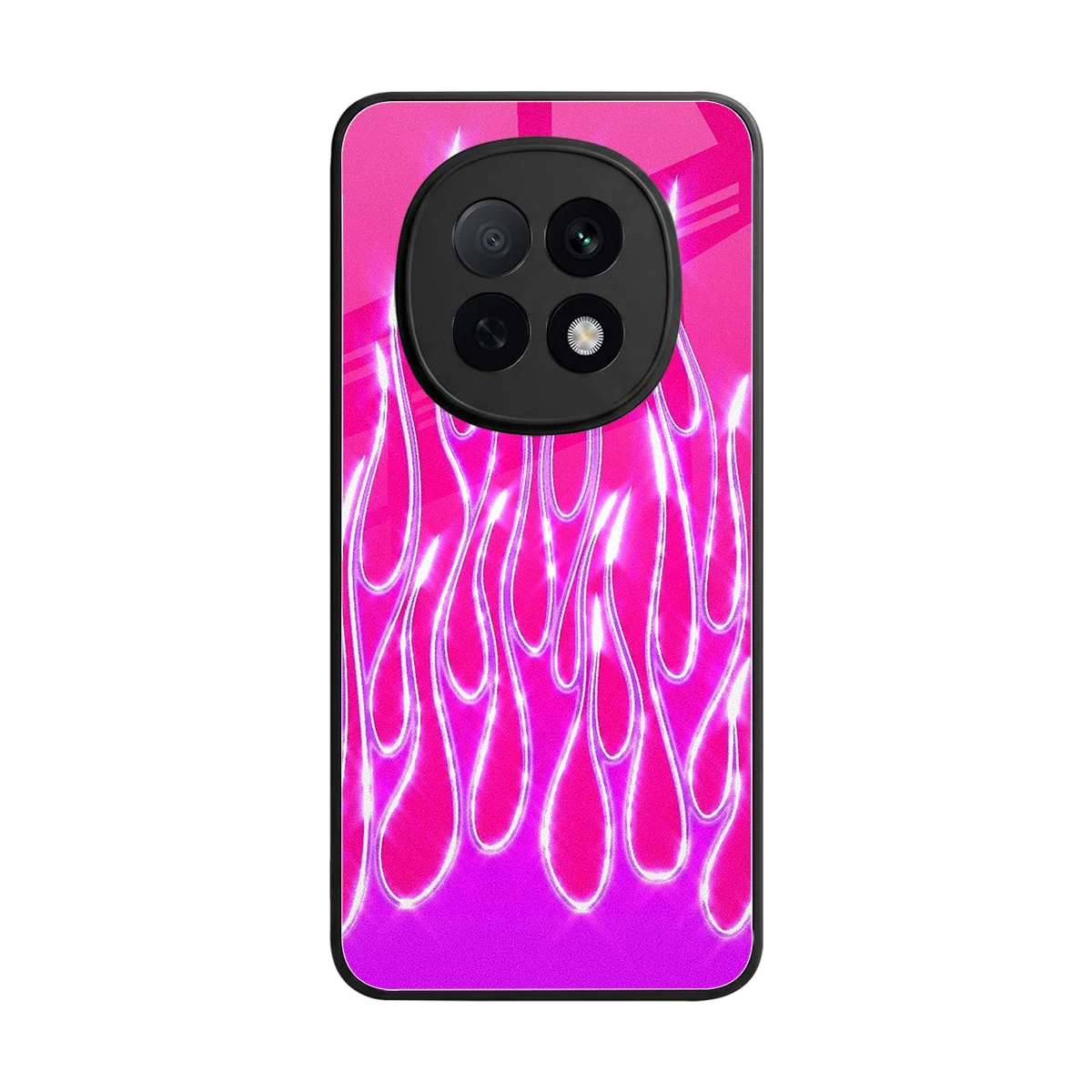 Flames Hot Pink back phone cover | glass case for oppo f29 pro 5g