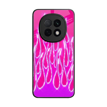 Flames Hot Pink back phone cover | glass case for oppo f29 pro 5g