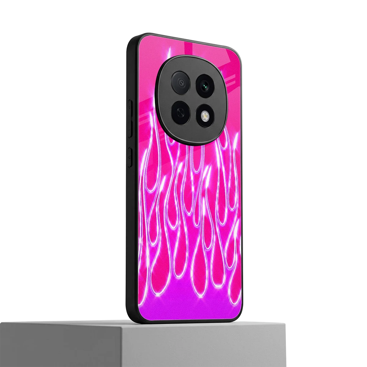 Flames Hot Pink oppo f29 pro 5g mobile cover | shockproof glass phone case