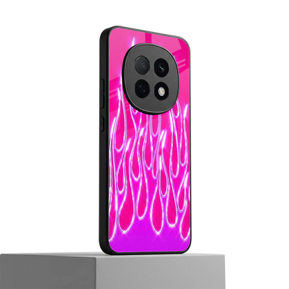 Flames Hot Pink oppo f29 pro 5g mobile cover | shockproof glass phone case