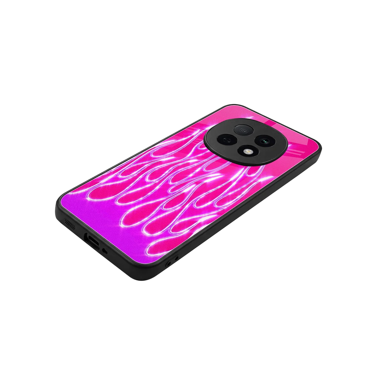Flames Hot Pink stylish phone case for oppo f29 pro 5g | glossy glass and slim fit