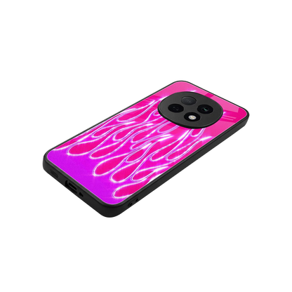 Flames Hot Pink stylish phone case for oppo f29 pro 5g | glossy glass and slim fit