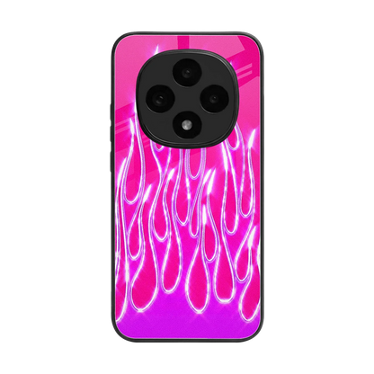Flames Hot Pink back phone cover | glass case for oppo f31 pro 5g