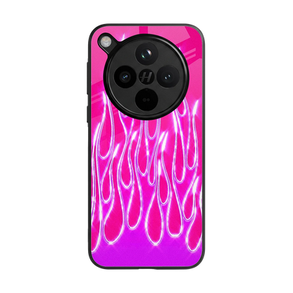 Flames Hot Pink back phone cover | glass case for oppo find x8