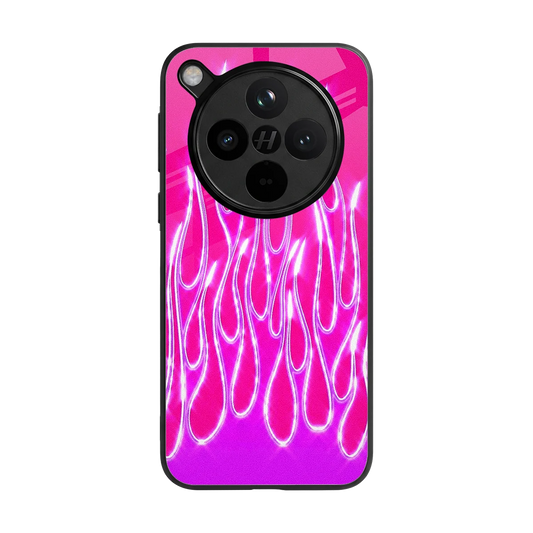 Flames Hot Pink back phone cover | glass case for oppo find x8