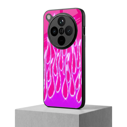 Flames Hot Pink oppo find x8 mobile cover | shockproof glass phone case