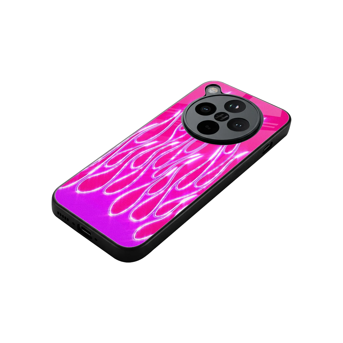 Flames Hot Pink stylish phone case for oppo find x8 | glossy glass and slim fit