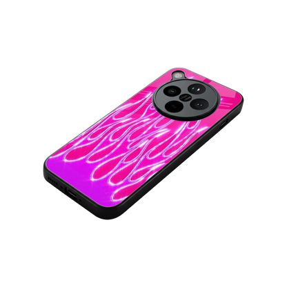 Flames Hot Pink stylish phone case for oppo find x8 | glossy glass and slim fit