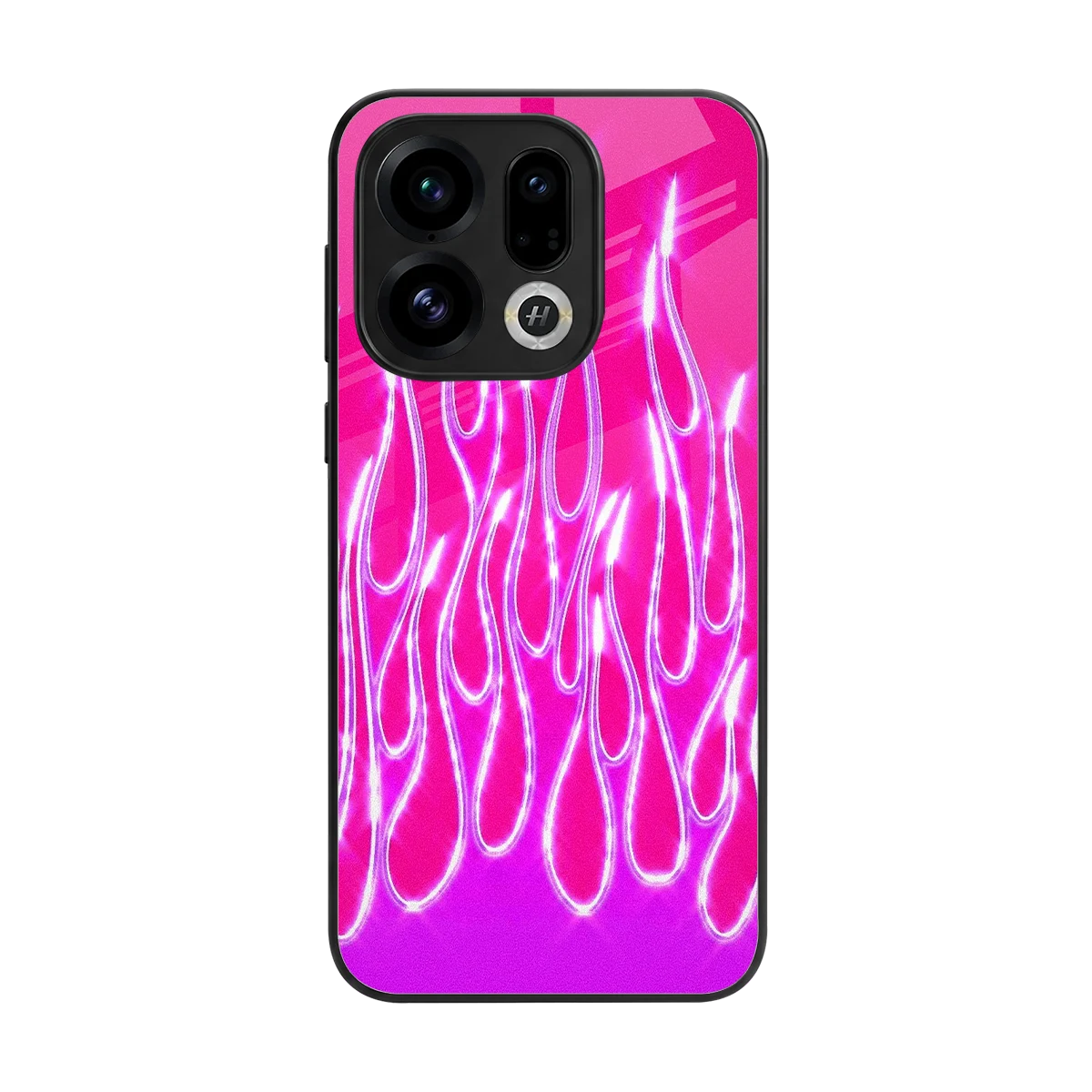 Flames Hot Pink back phone cover | glass case for oppo find x9