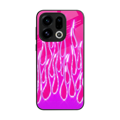 Flames Hot Pink back phone cover | glass case for oppo find x9