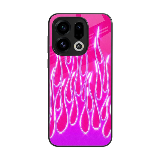 Flames Hot Pink back phone cover | glass case for oppo find x9
