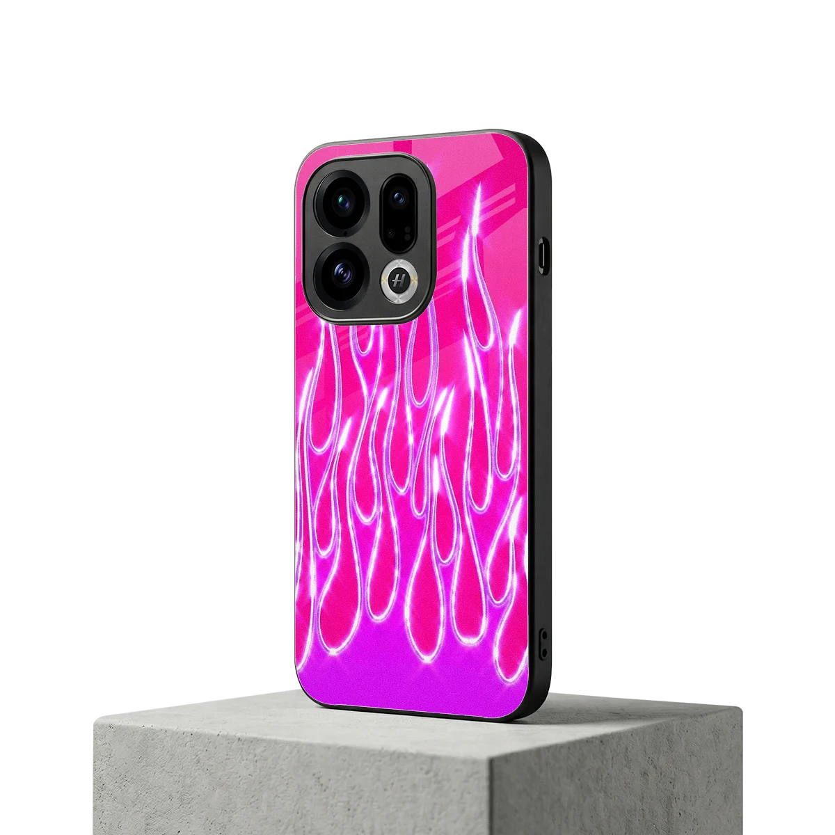 Flames Hot Pink oppo find x9 mobile cover | shockproof glass phone case