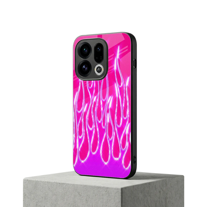 Flames Hot Pink oppo find x9 mobile cover | shockproof glass phone case