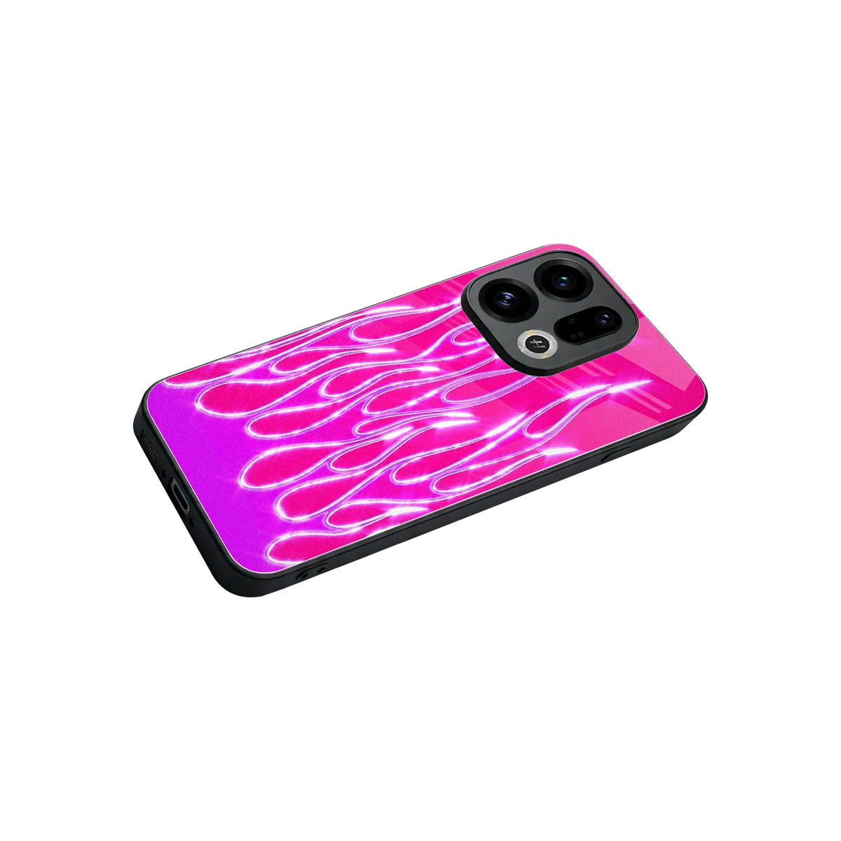 Flames Hot Pink stylish phone case for oppo find x9 | glossy glass and slim fit