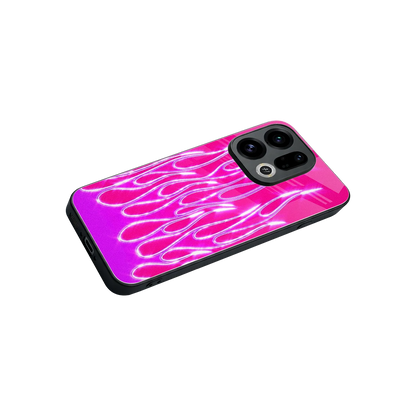 Flames Hot Pink stylish phone case for oppo find x9 | glossy glass and slim fit