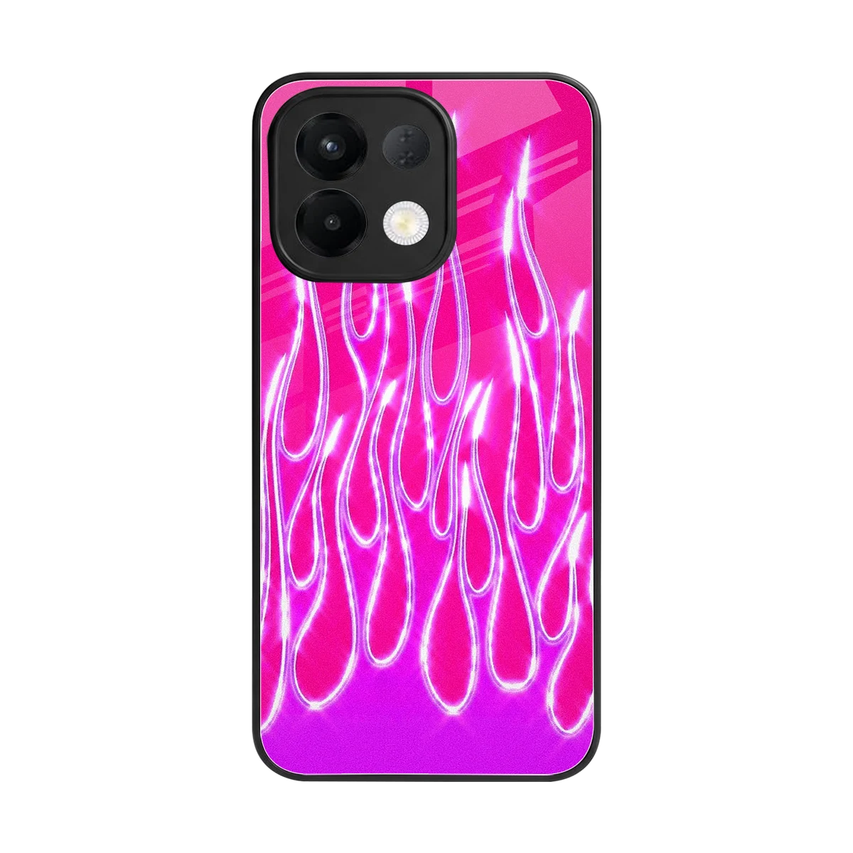 Flames Hot Pink back phone cover | glass case for oppo k13 5g