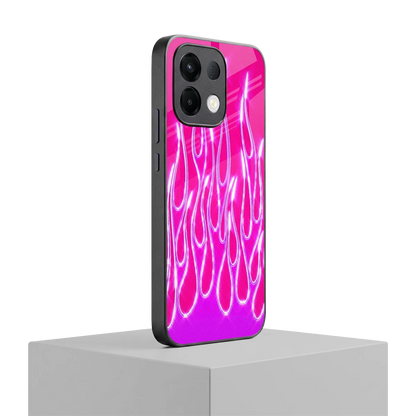 Flames Hot Pink oppo k13 5g mobile cover | shockproof glass phone case