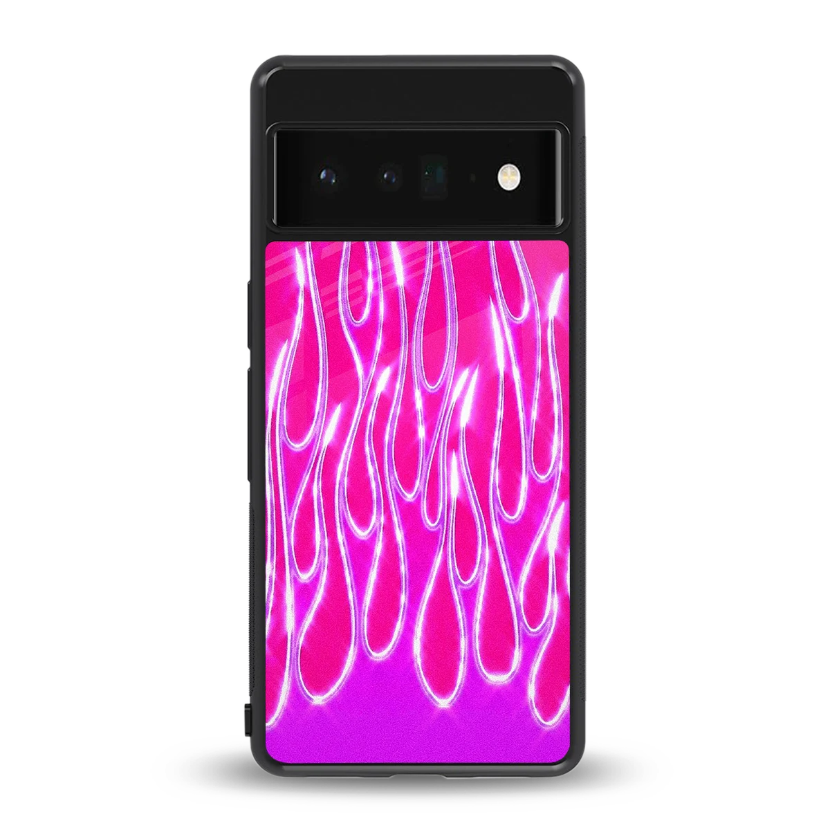 Flames Hot Pink back phone cover | glass case for google pixel 6 pro