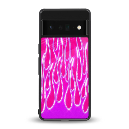 Flames Hot Pink back phone cover | glass case for google pixel 6 pro