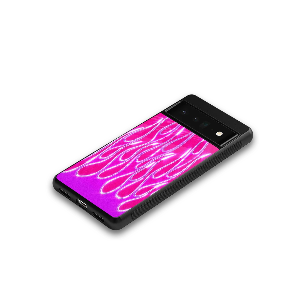 Flames Hot Pink google pixel 6 pro mobile cover | shockproof glass phone case