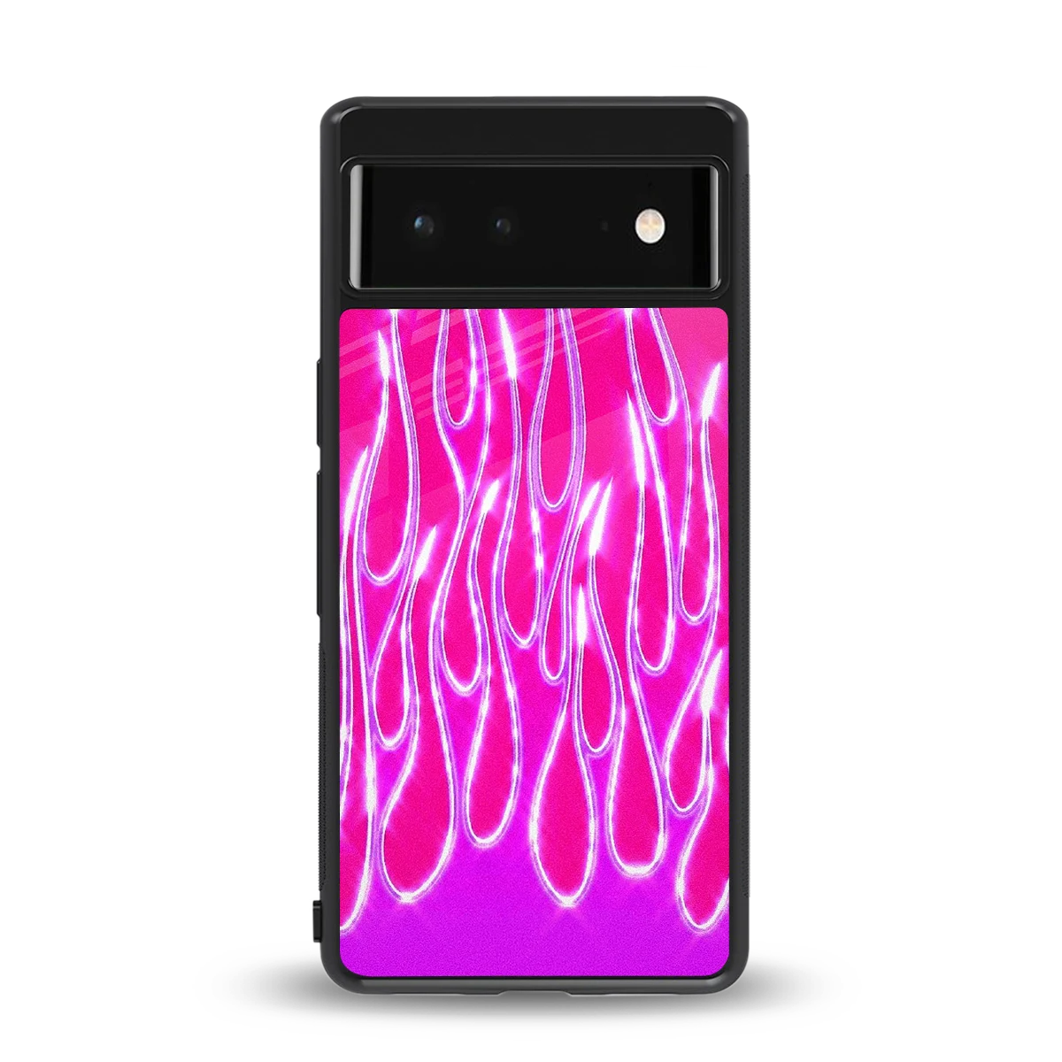 Flames Hot Pink back phone cover | glass case for google pixel 6