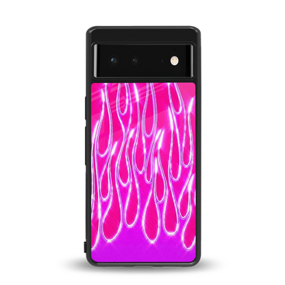 Flames Hot Pink back phone cover | glass case for google pixel 6