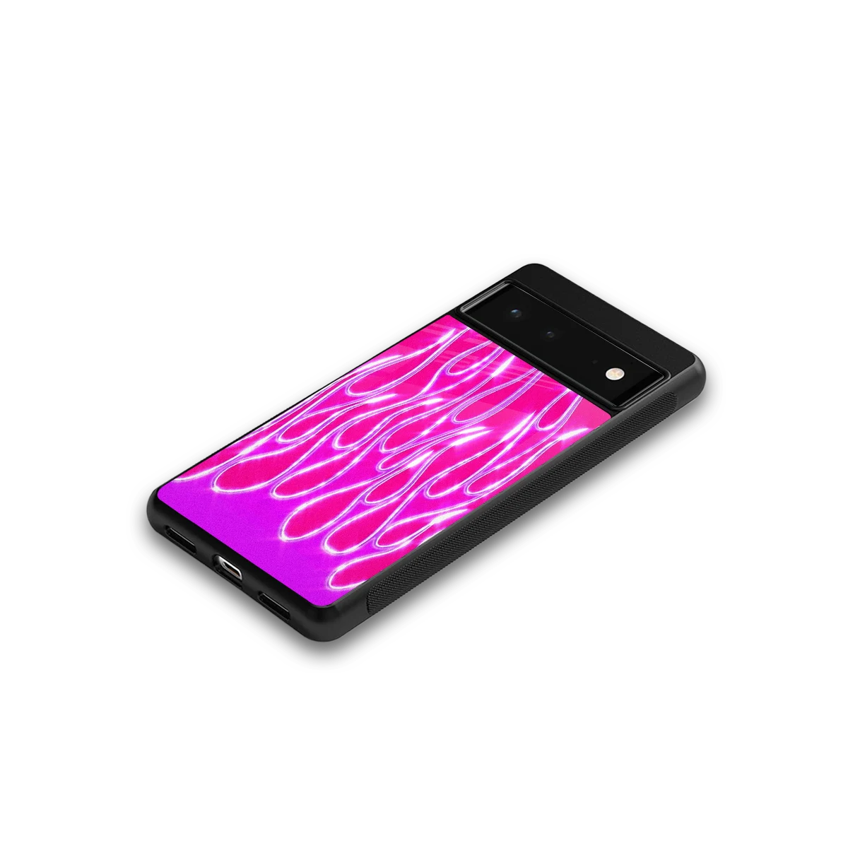 Flames Hot Pink google pixel 6 mobile cover | shockproof glass phone case