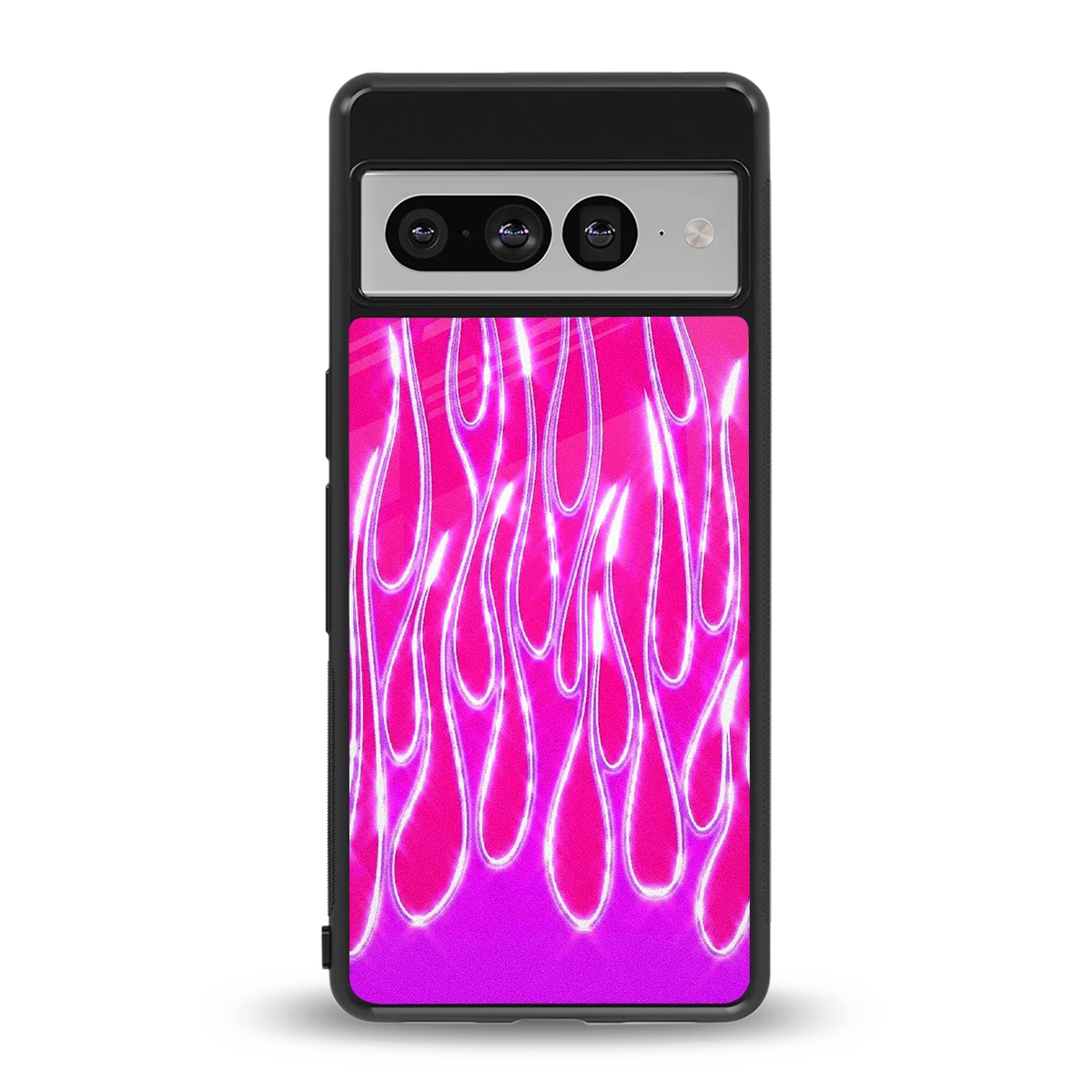 Flames Hot Pink back phone cover | glass case for google pixel 7 pro