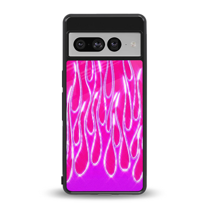 Flames Hot Pink back phone cover | glass case for google pixel 7 pro