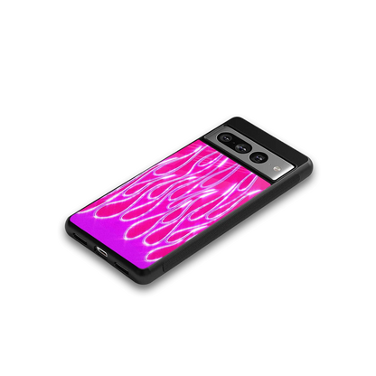Flames Hot Pink google pixel 7 pro mobile cover | shockproof glass phone case