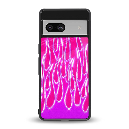 Flames Hot Pink back phone cover | glass case for google pixel 7