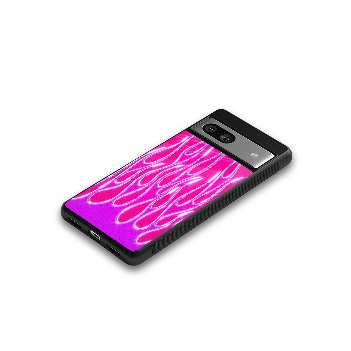 Flames Hot Pink google pixel 7 mobile cover | shockproof glass phone case