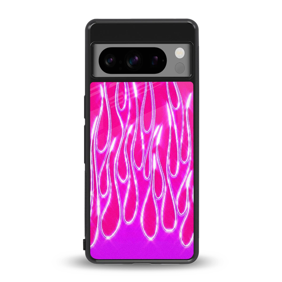 Flames Hot Pink back phone cover | glass case for google pixel 8 pro