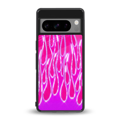 Flames Hot Pink back phone cover | glass case for google pixel 8 pro