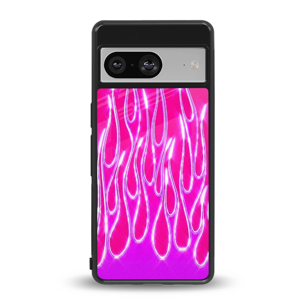 Flames Hot Pink back phone cover | glass case for google pixel 8