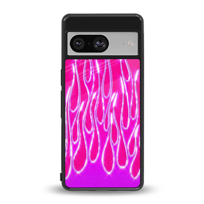 Flames Hot Pink back phone cover | glass case for google pixel 8
