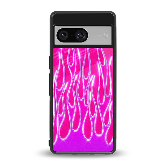 Flames Hot Pink back phone cover | glass case for google pixel 8