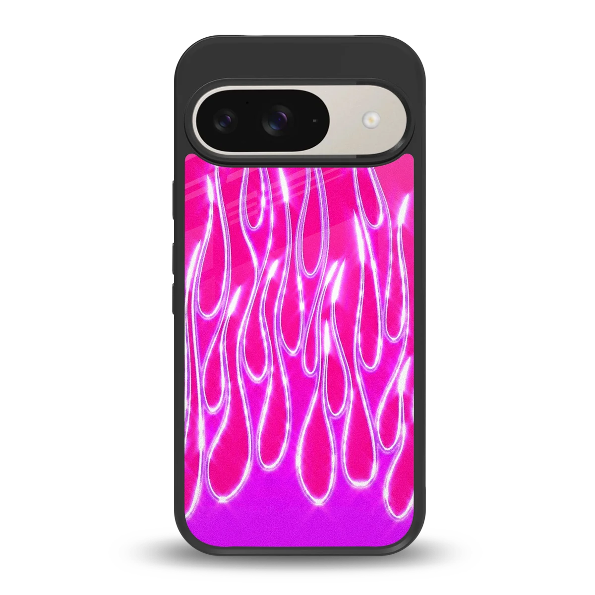 Flames Hot Pink back phone cover | glass case for google pixel 9