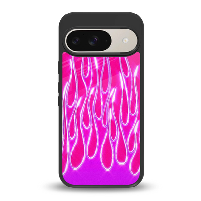 Flames Hot Pink back phone cover | glass case for google pixel 9