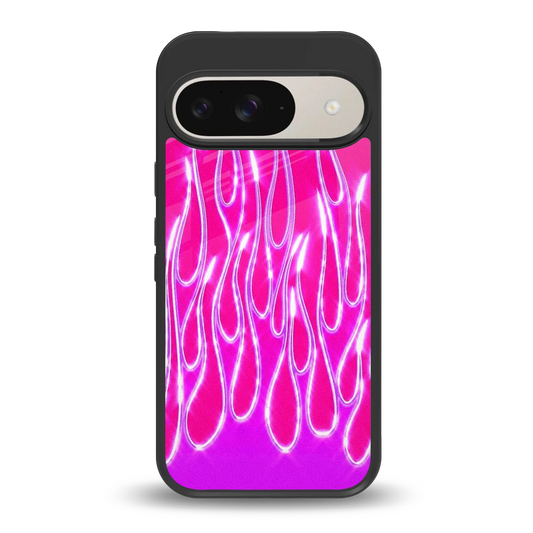 Flames Hot Pink back phone cover | glass case for google pixel 9