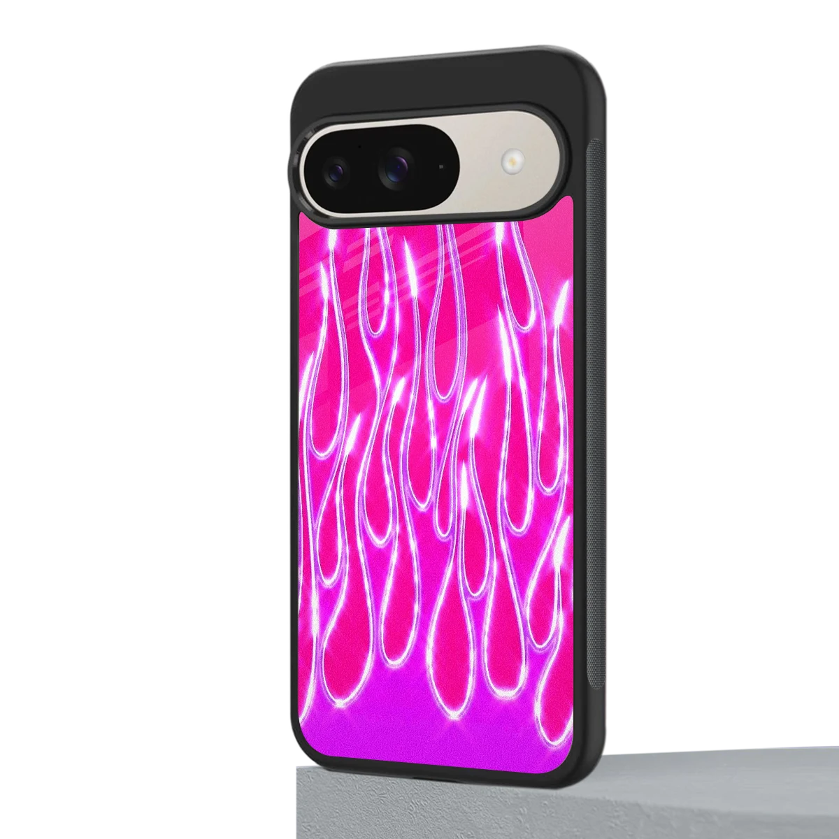 Flames Hot Pink google pixel 9 mobile cover | shockproof glass phone case
