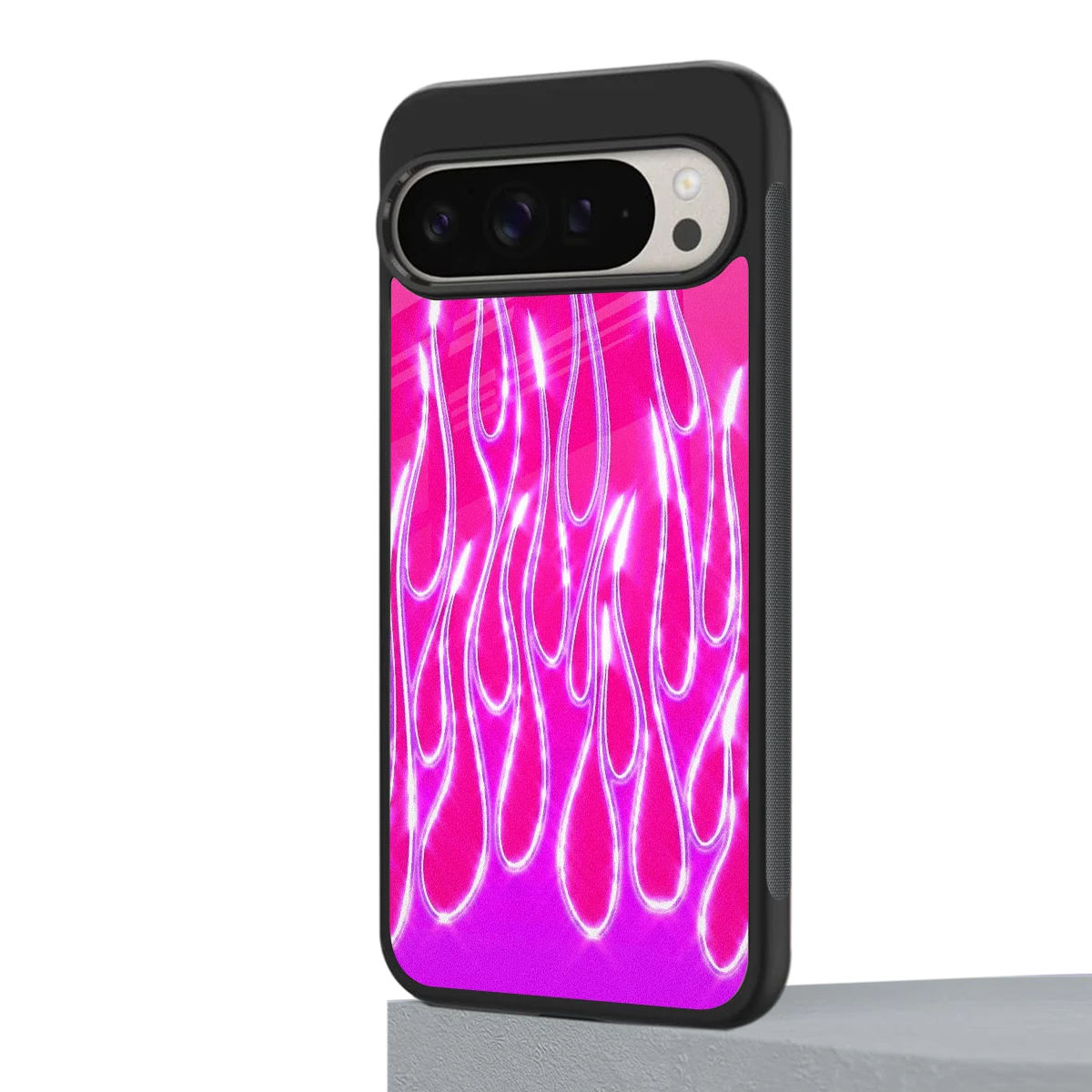Flames Hot Pink google pixel 9 pro mobile cover | shockproof glass phone case
