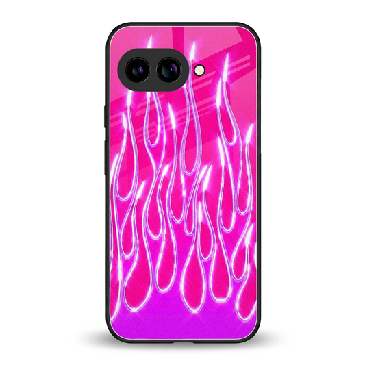 Flames Hot Pink back phone cover | glass case for google pixel 9a