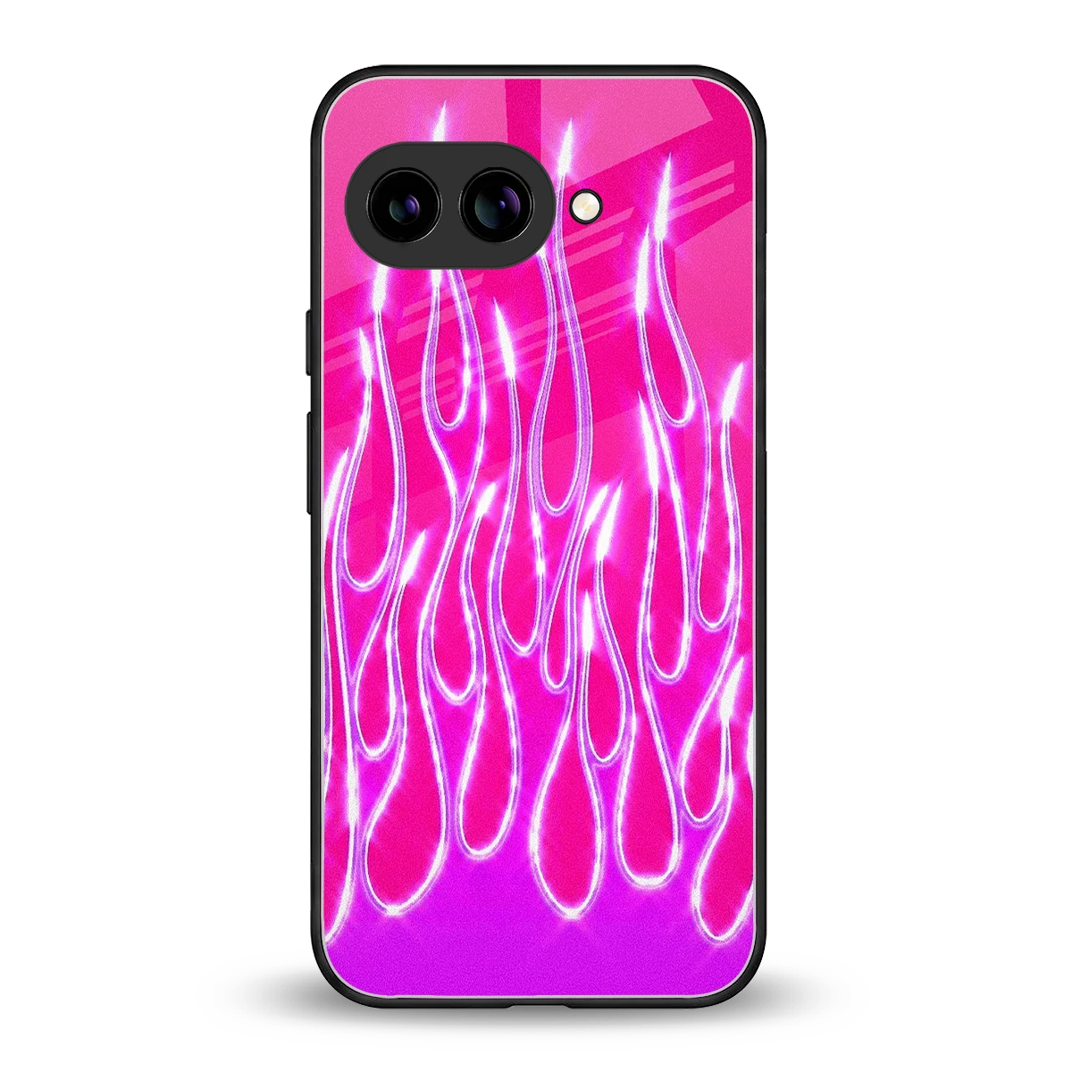 Flames Hot Pink back phone cover | glass case for google pixel 10a