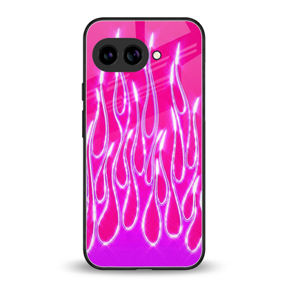 Flames Hot Pink back phone cover | glass case for google pixel 10a