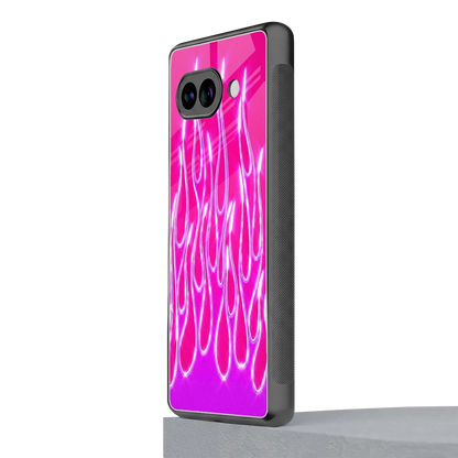 Flames Hot Pink google pixel 10a mobile cover | shockproof glass phone case