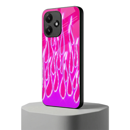Flames Hot Pink redmi 12 5g mobile cover | shockproof glass phone case